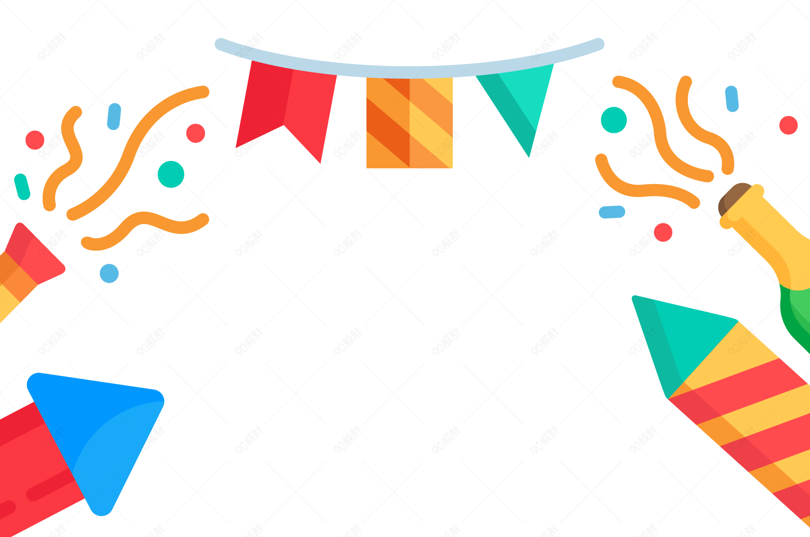 矢量彩色节日庆祝海报边框