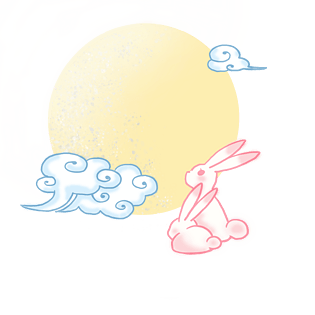 中秋月亮兔子 祥云png