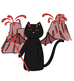 万圣节恶魔猫咪火山喷发