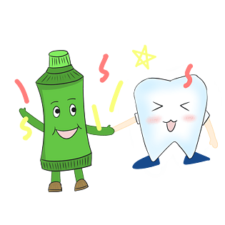 手绘牙齿牙膏插画