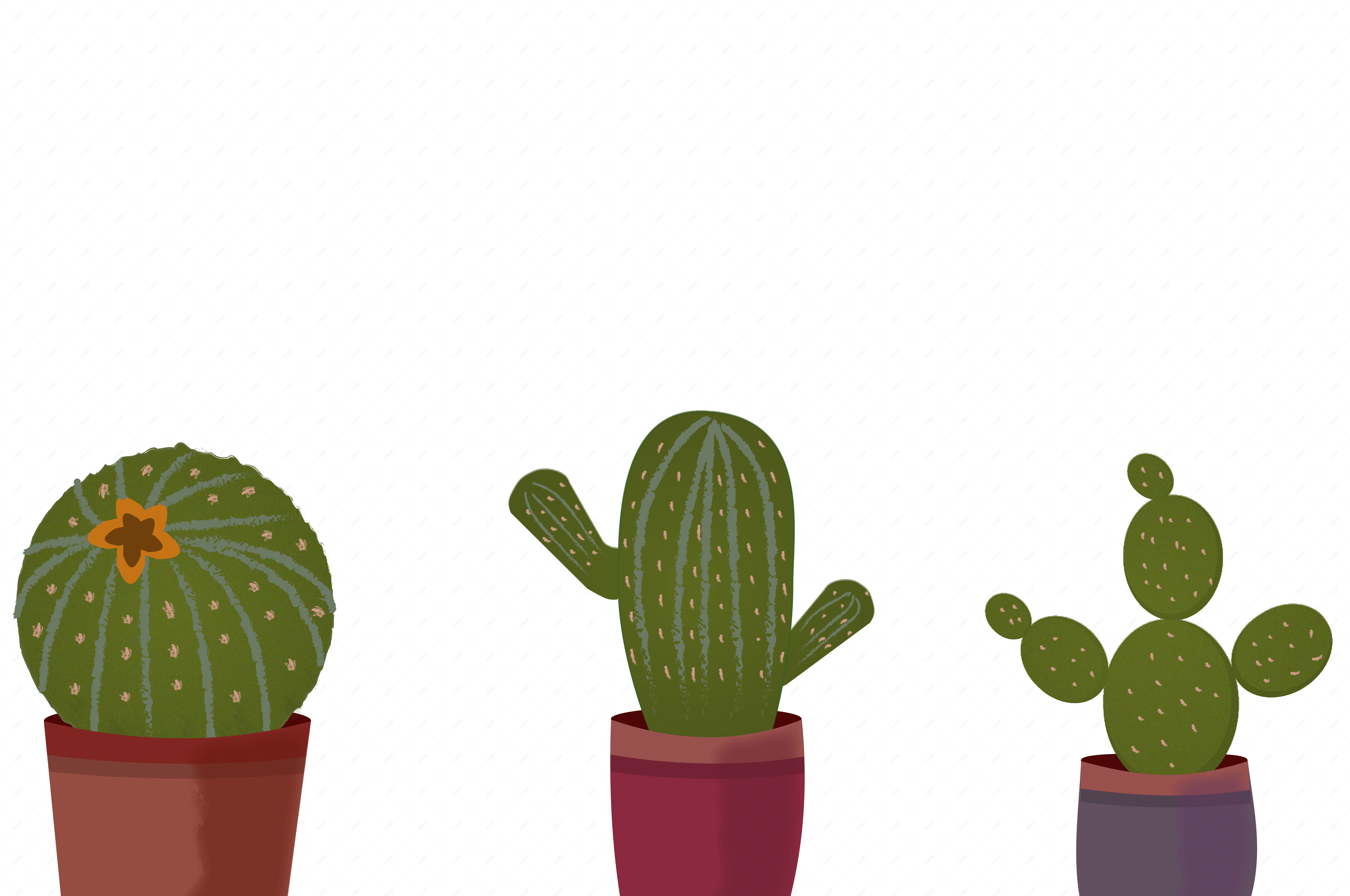 卡通仙人掌绿植盆栽png图片