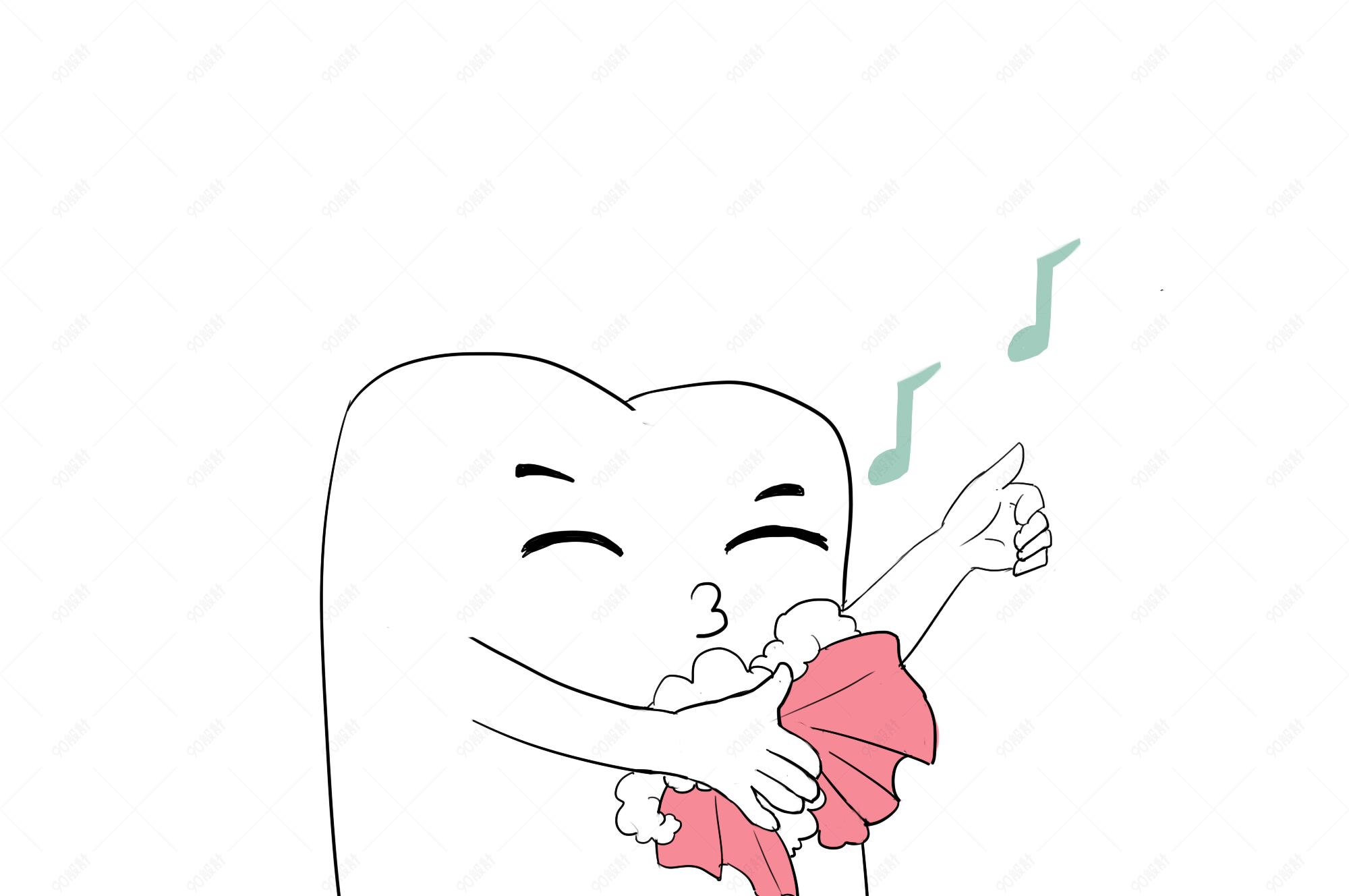 清洁牙齿爱牙日插画
