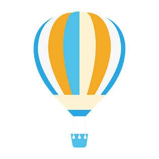 矢量卡通扁平热气球