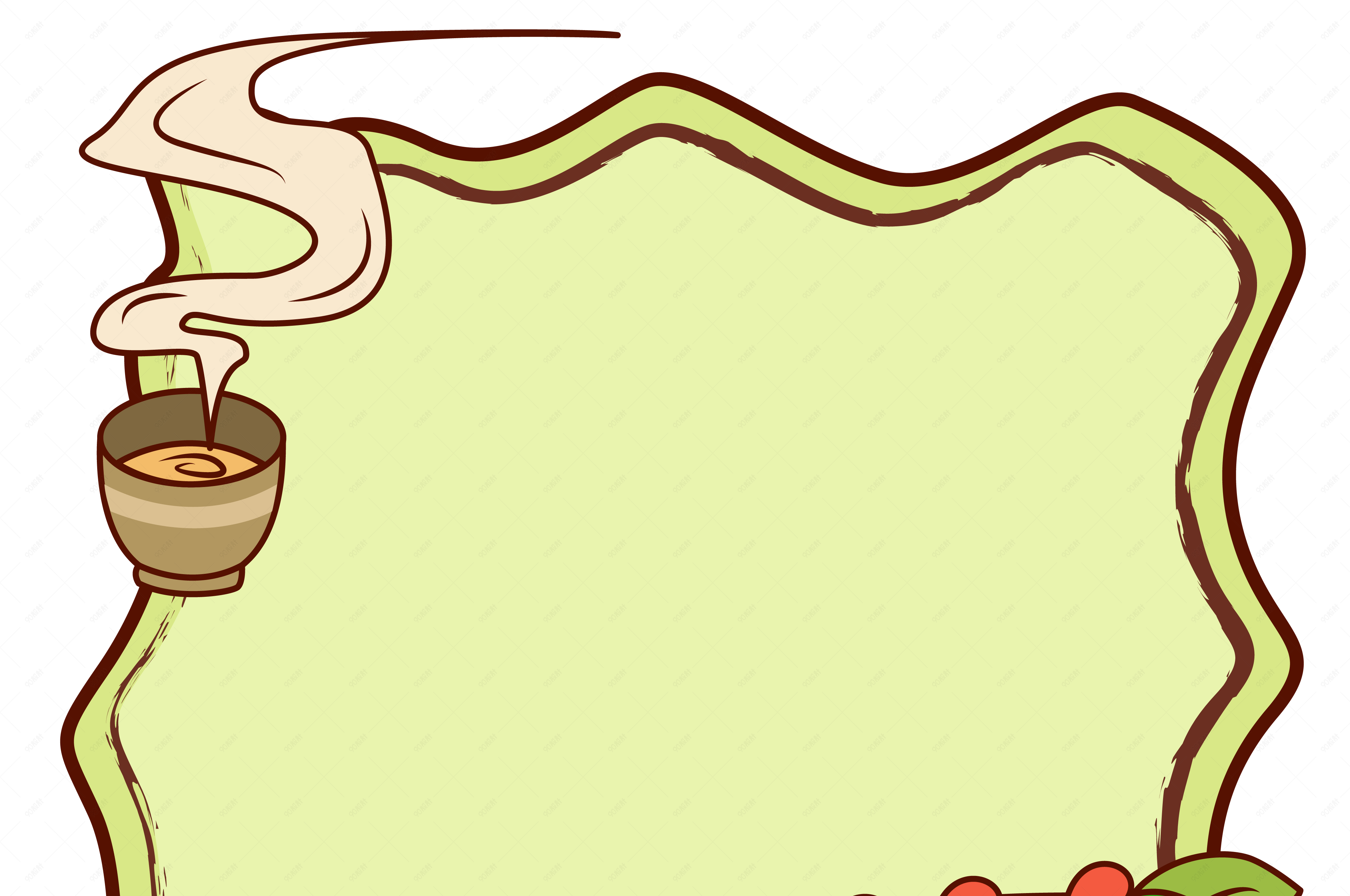 矢量美食寿司卡通手绘边框对话框