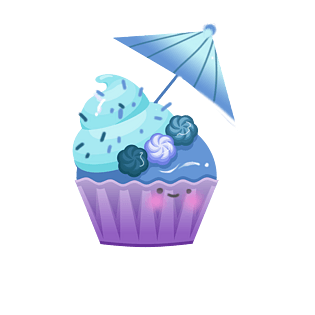 冷饮蓝莓奶油冰淇淋插画