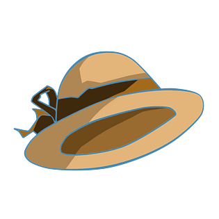 旅游遮阳帽子插画