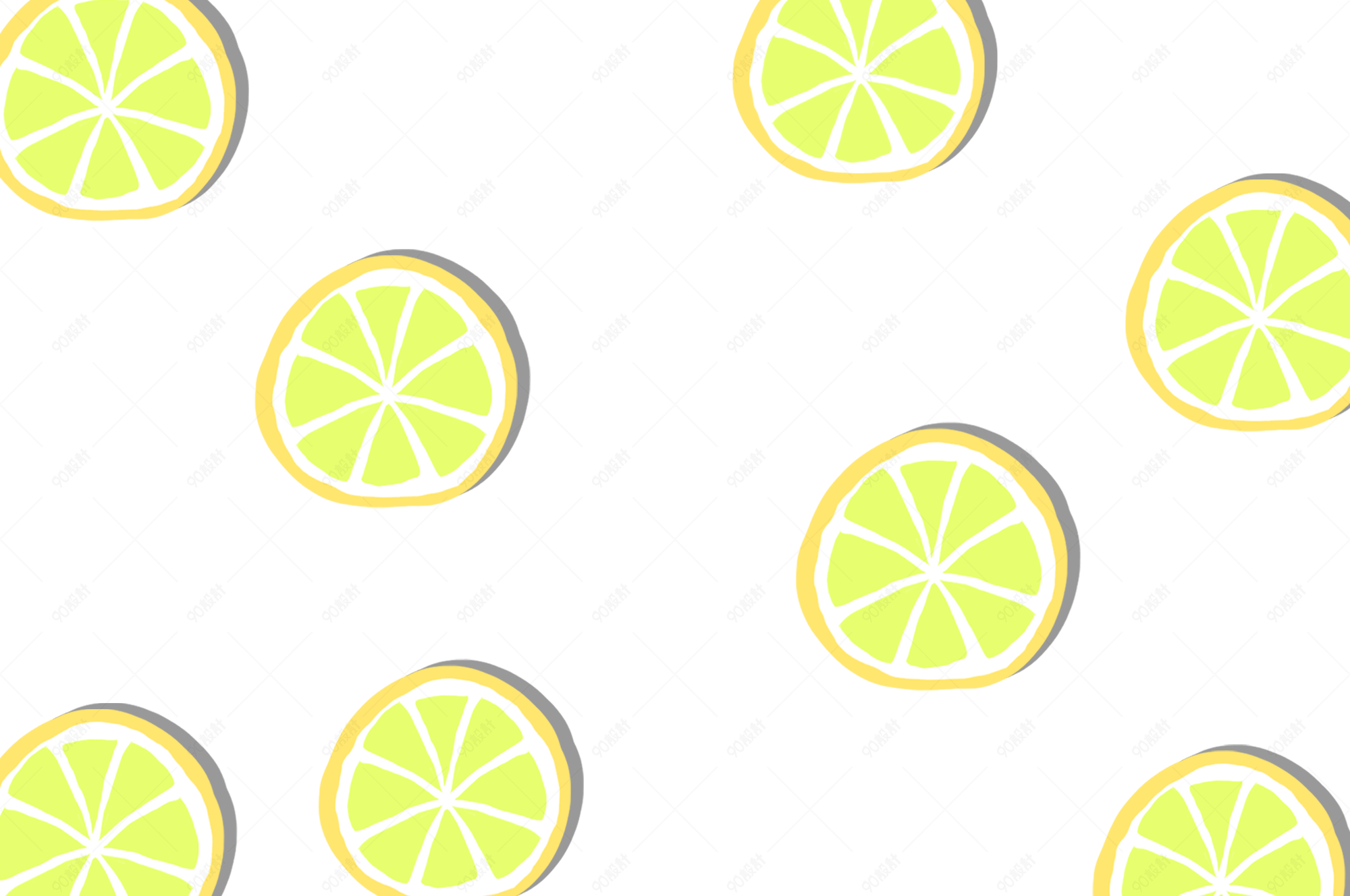 卡通可爱小清新不规则柠檬背景装饰小物