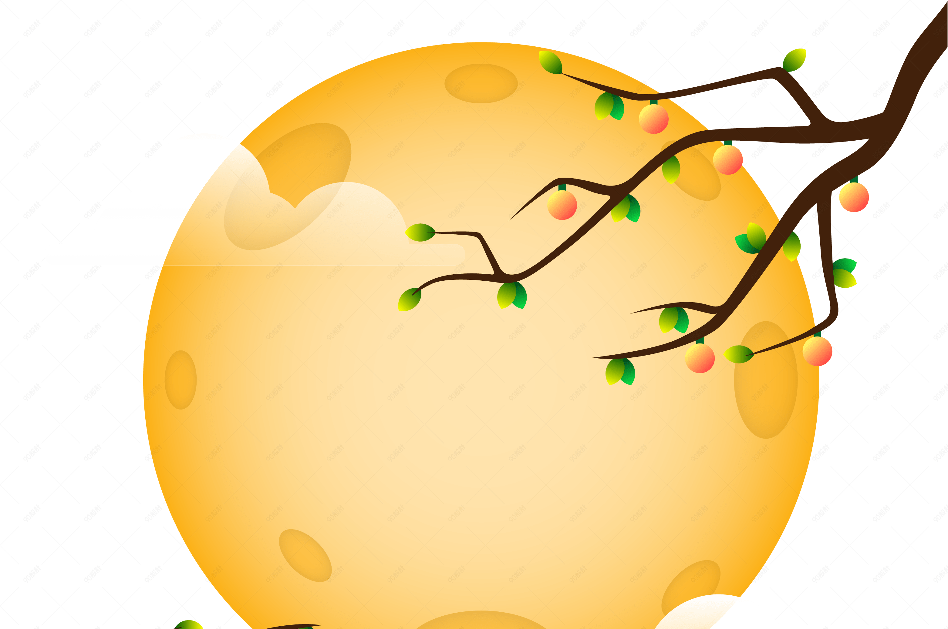 中秋节圆月装饰免抠图