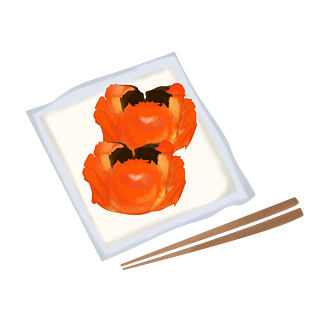 手绘清蒸大闸蟹大螃蟹pngpsd2000*2000卡通海鲜大闸蟹插画pngpsd2000*
