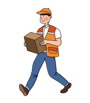 手绘卡通快递员下载