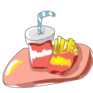 快餐可乐薯条插画