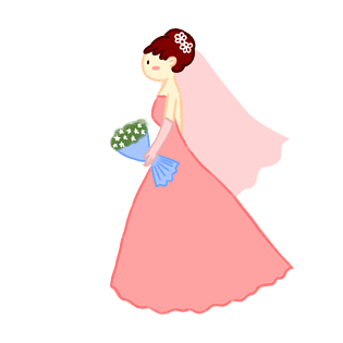 手绘矢量卡通可爱小清新婚礼新娘