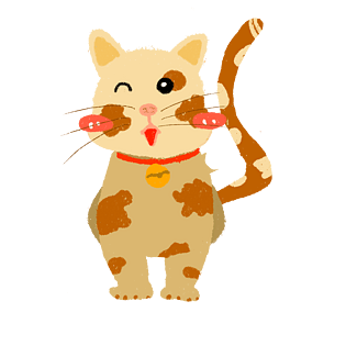 小猫手绘动物卡通插画