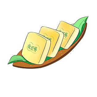 美食糕点绿豆饼插画