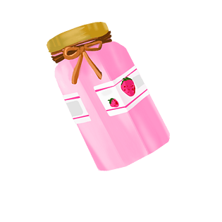 电脑端 手机端美味瓶装草莓酱插画电脑端 手机端mbe风格卡通蛋糕免扣