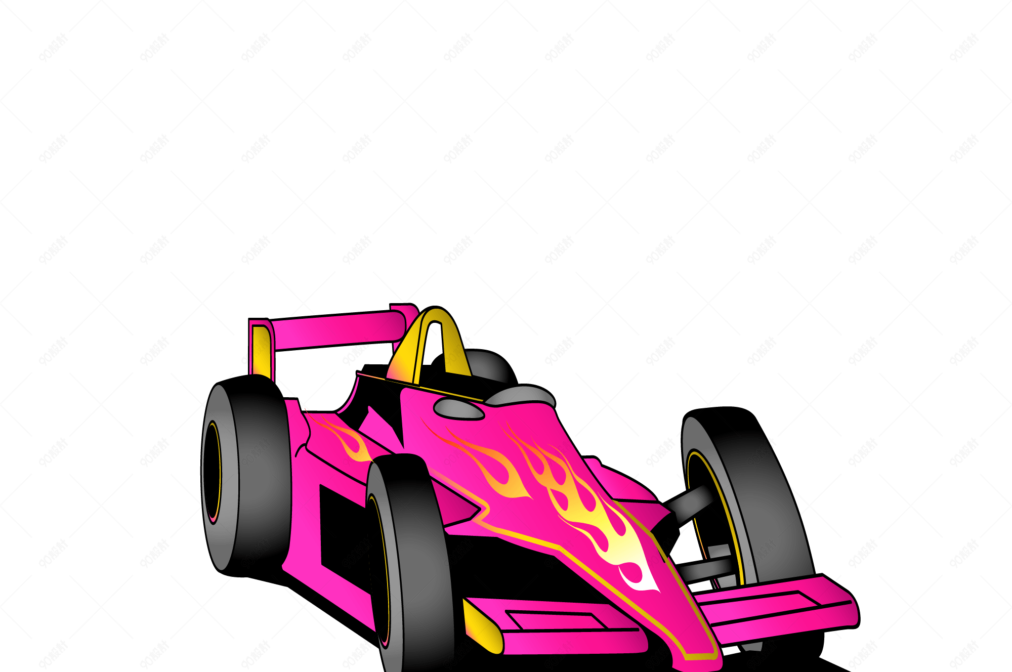 手绘卡通比赛赛车