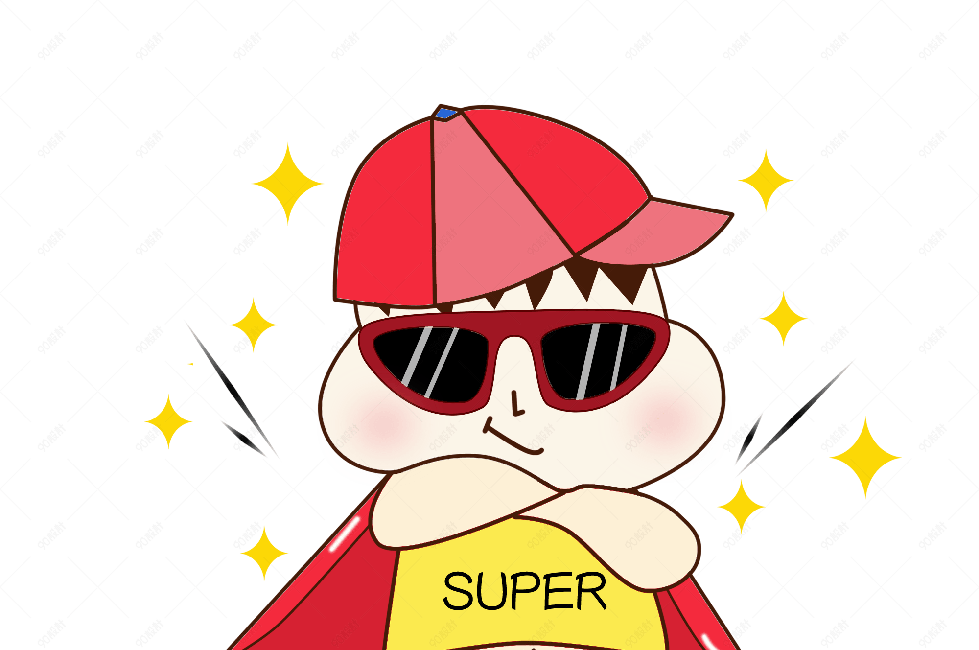 卡通手绘可爱小超人