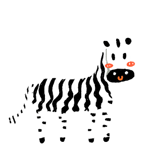 斑马手绘卡通插画