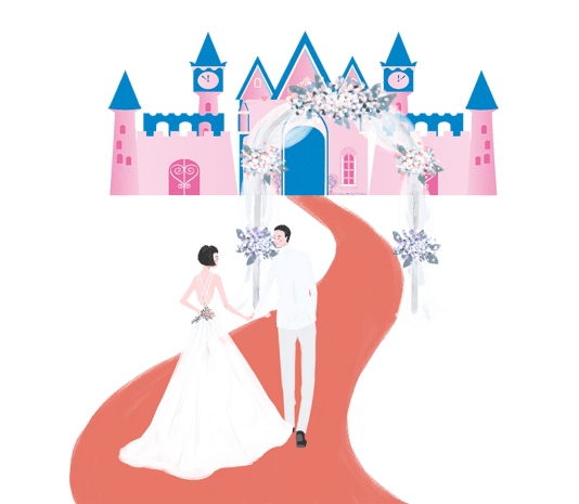 唯美婚礼主题设计插画pngpsd2000*2000唯美婚礼主题小清新插画pngpsd