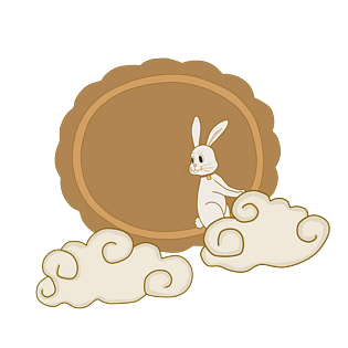 中秋节兔子手绘图片插画