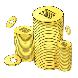 手绘金融金钱矢量插画