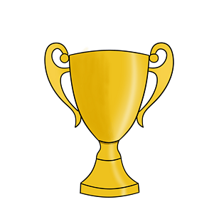 手绘金色奖杯插画