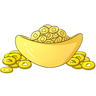 铜钱元素中国铜钱铜钱铜钱元素铜钱元宝铜钱手绘铜钱卡通铜钱金元宝