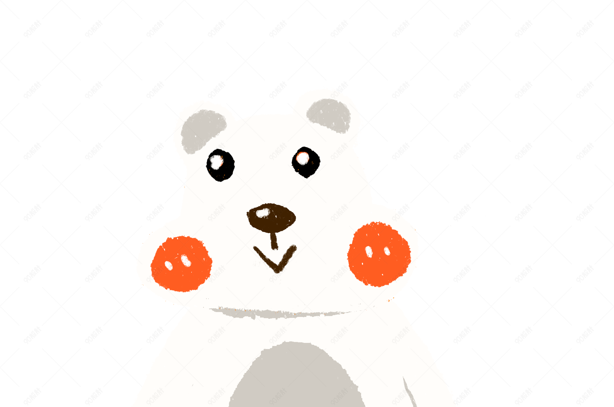 手绘北极动物北极熊插画