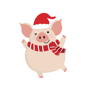 卡通可爱戴帽子的小猪