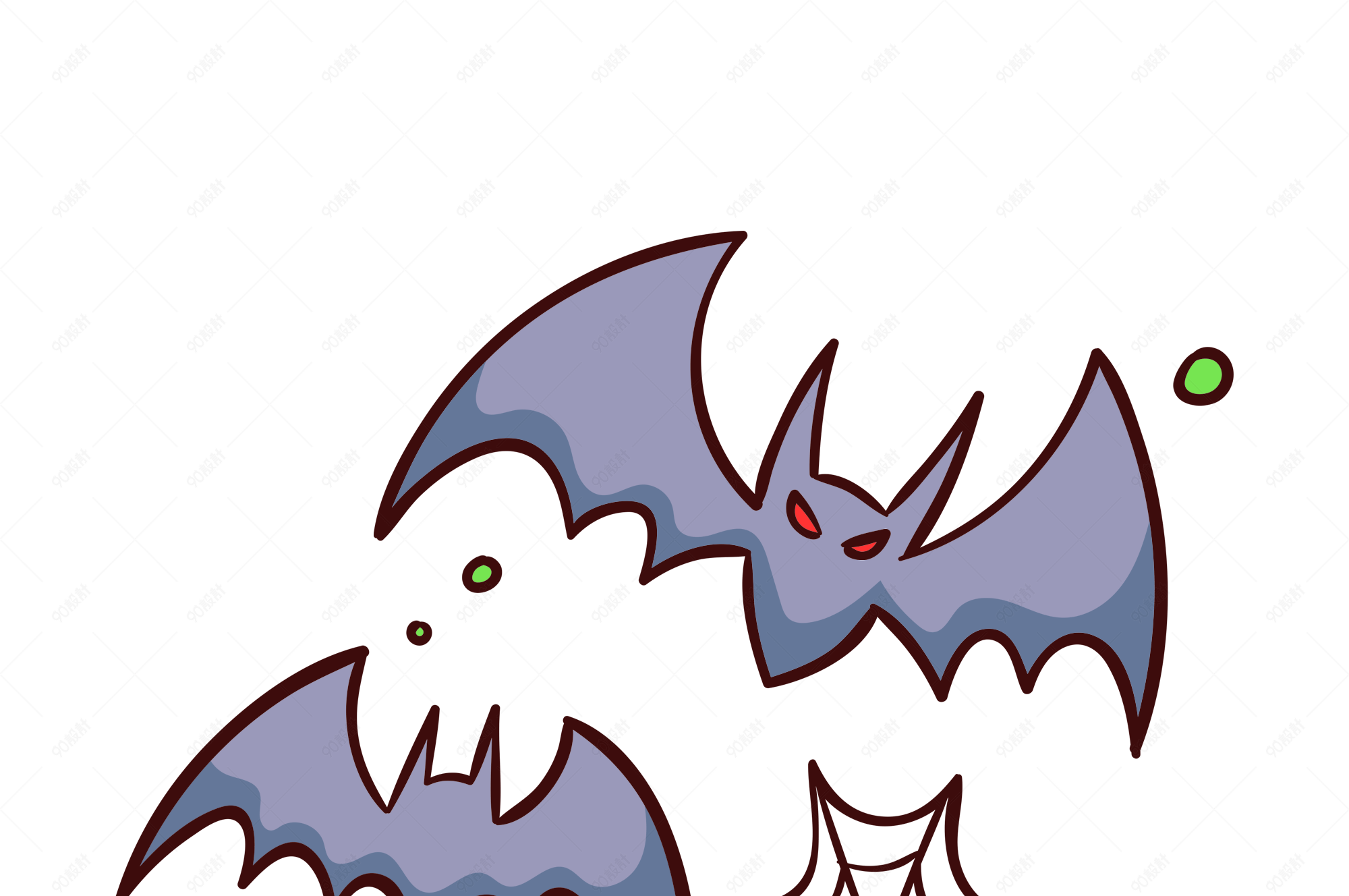 万圣节手绘蝙蝠装饰图案