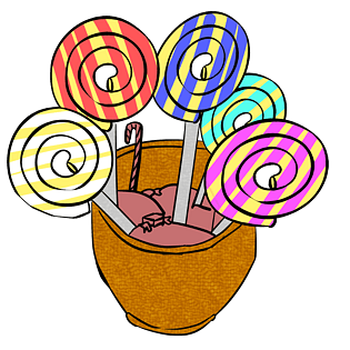 万圣节节日糖果棒棒糖插画