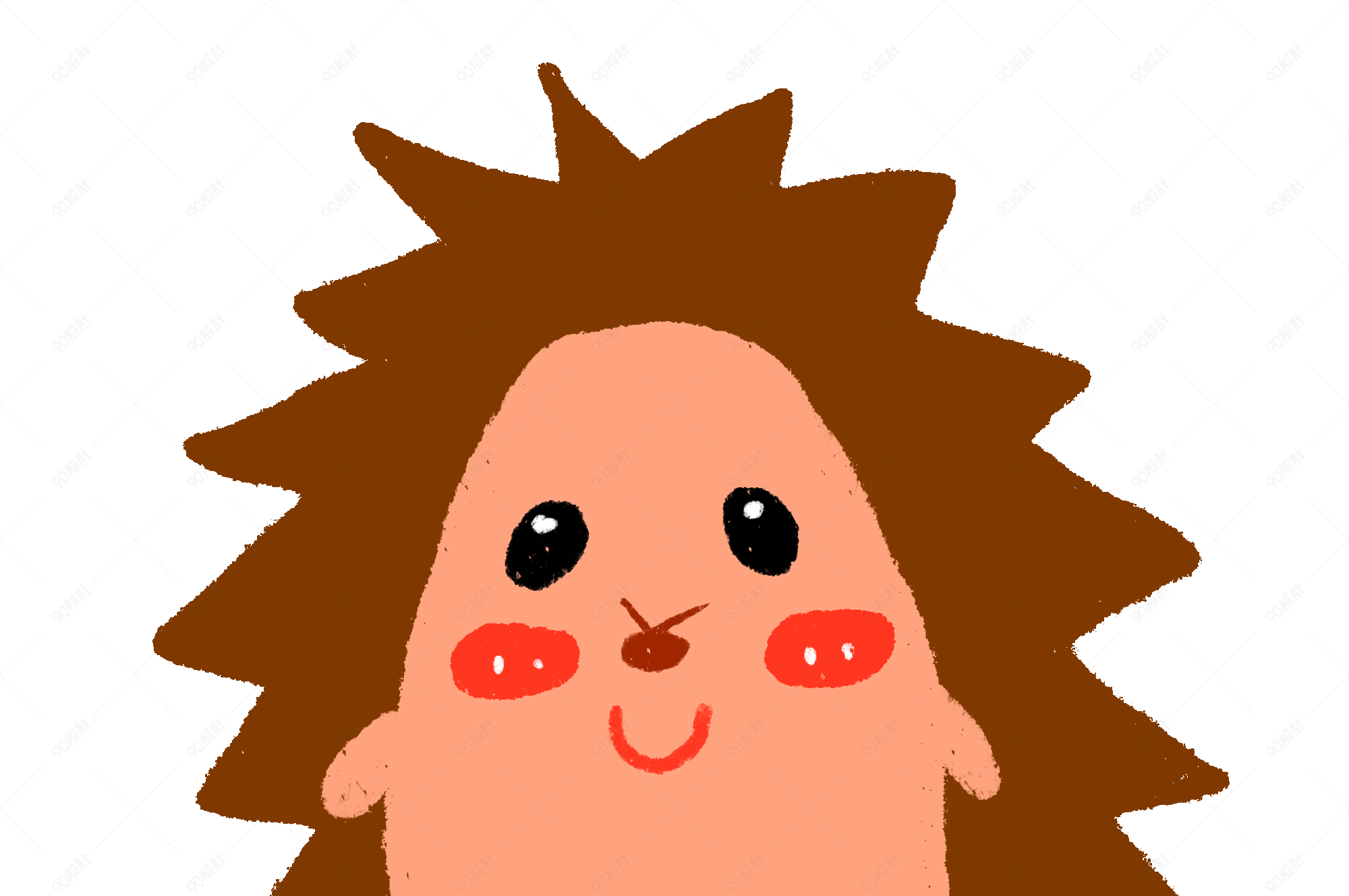 可爱呆萌动物刺猬插画