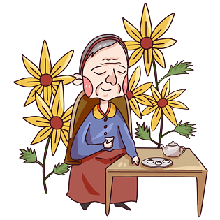 重阳节孝敬老人卡通插画