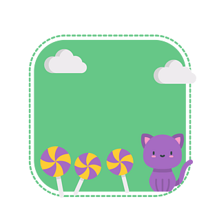 矢量正方形绿色可爱边框