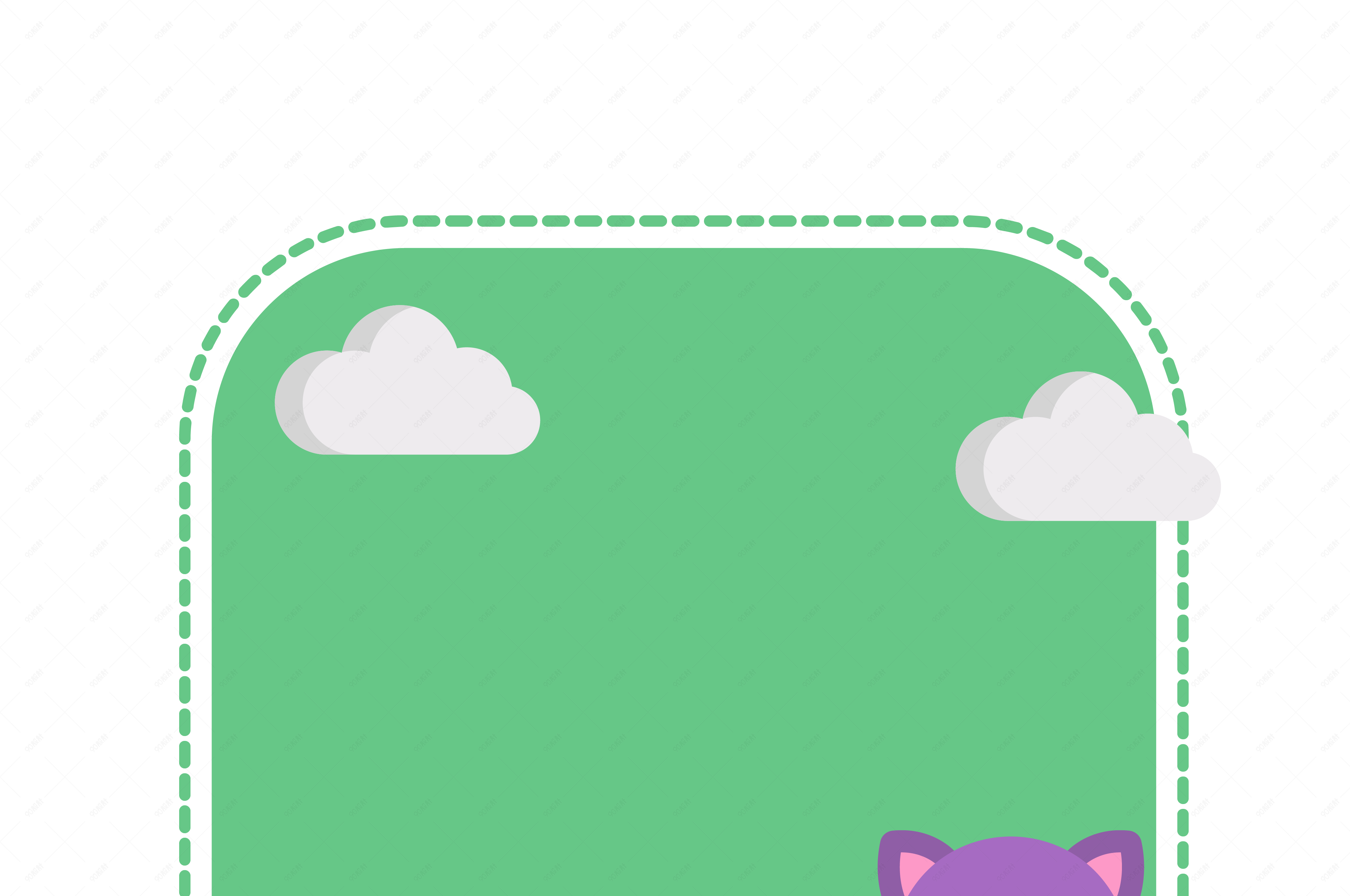 矢量正方形绿色可爱边框