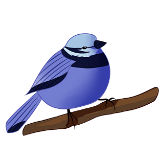 可爱飞禽动物蓝色鸟插画