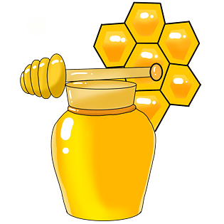 养生蜂蜜蜂巢插画pngpsd2000*2000灌装养生蜂蜜插画画布pngpsd2000*