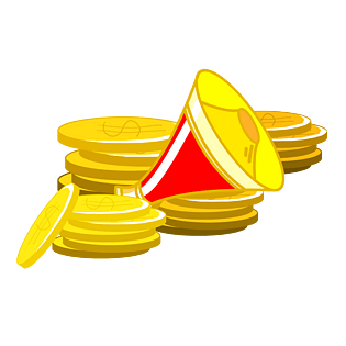 双十一呐喊喇叭金币插画