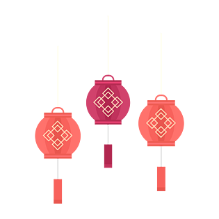 中国风古代花纹灯笼免扣素材