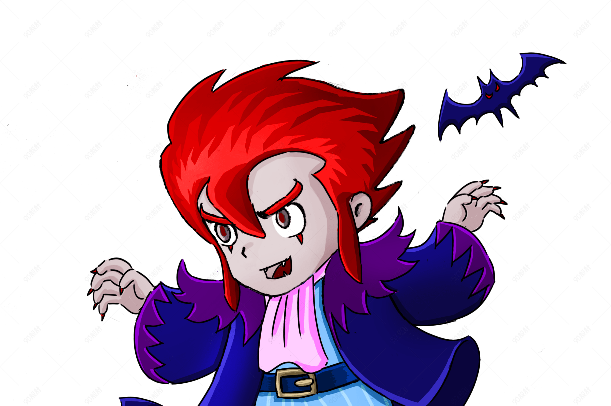 手绘吸血男爵png素材