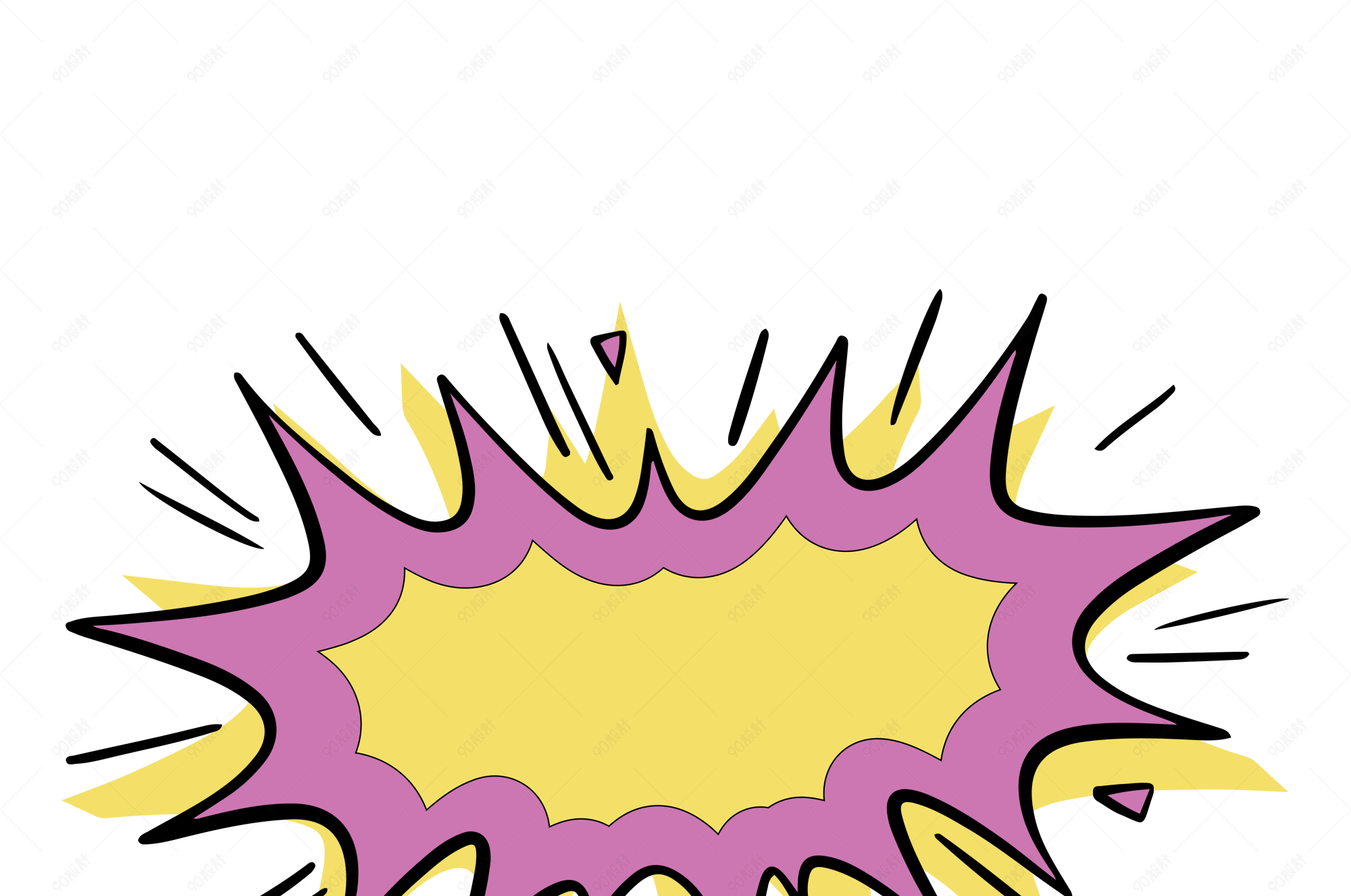 手绘漫画风波普风格装饰素材