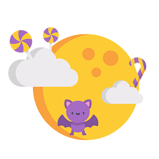 万圣节圆形月亮糖果