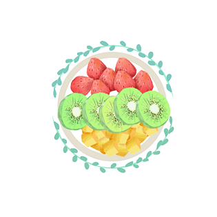 低能量水果果盘插画
