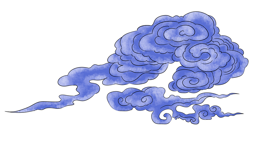 祥云云纹花纹插画