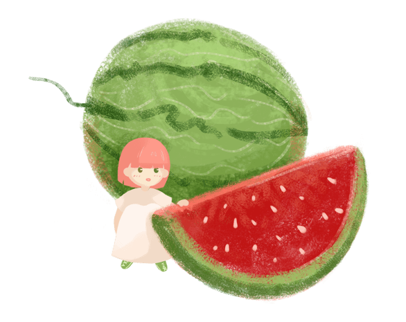 水果主题之西瓜小清新插画
