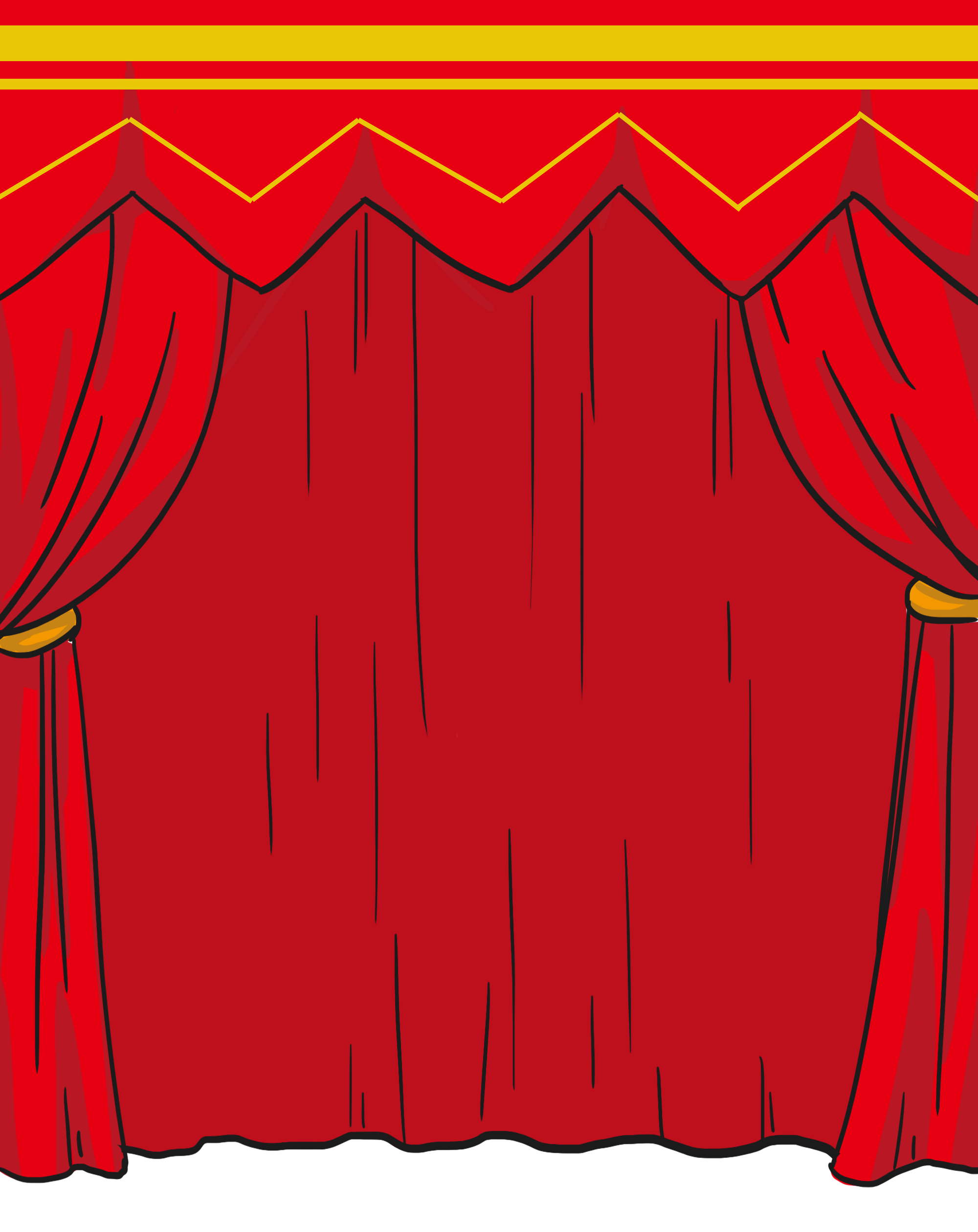 红绸缎舞台闭幕帷幕插画