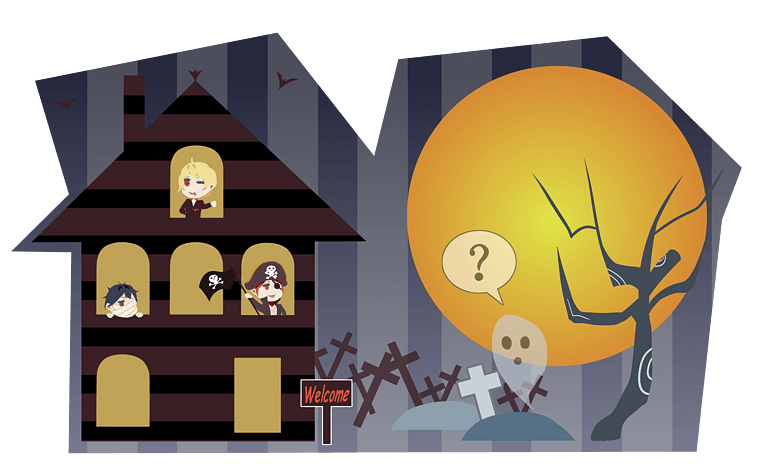 恐怖枯树林pngpsd2000*2000万圣节鬼屋装饰图案pngpsd2000*2000万圣节