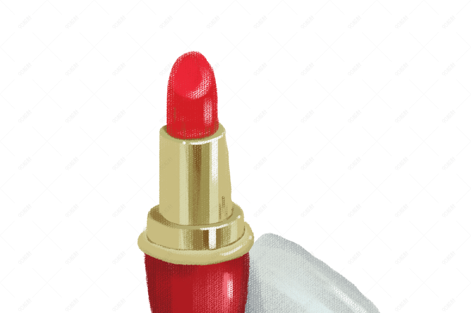 彩妆红色口红插画