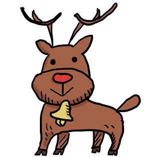 圣诞节棕色小清新卡通麋鹿