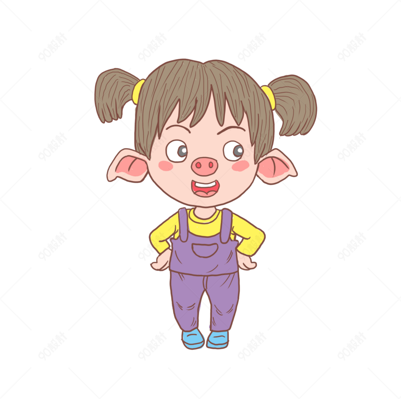 猪年2019年卡通手绘猪小妹